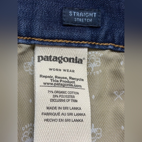 Patagonia Straight Stretch Jeans 33x32 Mens Organic Cotton Blue Denim Iron Clad - Picture 4 of 16